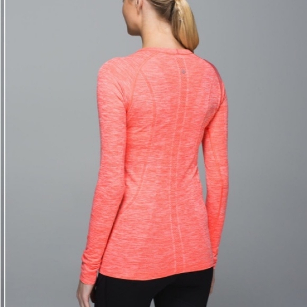 💘 Lululemon Run: Swiftly Tech Long Sleeve CrewSpace Dye Heathered Atomic Sz 6 - Picture 2 of 6